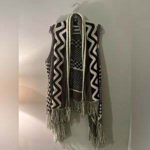 Double Zero fringed sweater vest. Size M. Fair condition.